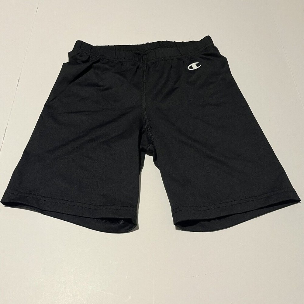 Champion Double Dry Youth Compression Black Bike Shorts L538 Size Small